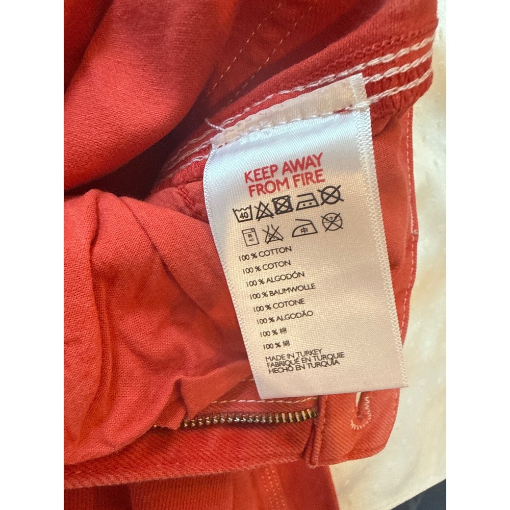 BDG Urban Outfitters Red High Waisted Carpenter Pants Size 25 Utility Denim - Picture 9 of 9